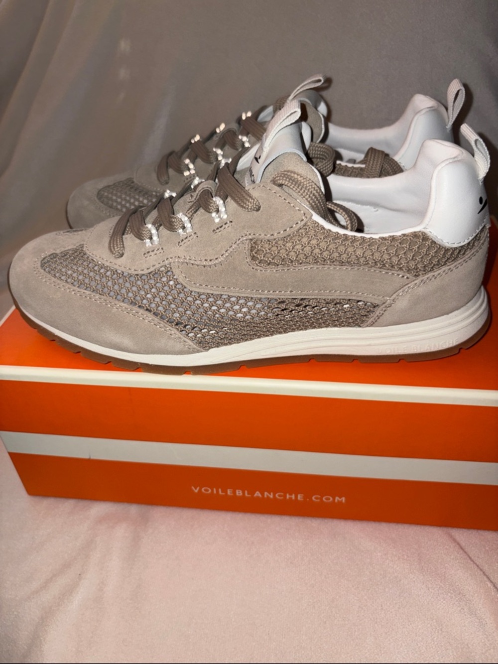 NWT VOILE BLANCHE PLAY Mesh Sneaker in Light Beige - Picture 13 of 16